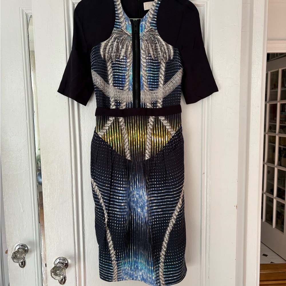 Peter Pilotto Black and Blue Midi Dress